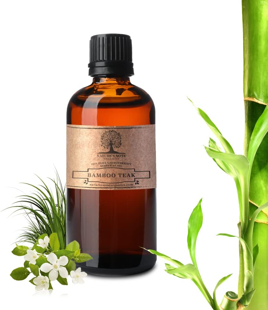 Bamboo Teak Essential Oil by Nature’s Note Organics – 100% pure aromatherapy grade earthy oil for relaxation and focus.