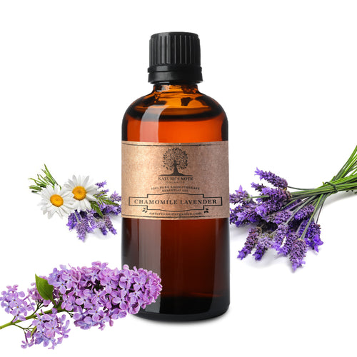 Nature’s Note Organics Chamomile Lavender Essential Oil – soothing, organic aroma for stress relief and wellness.