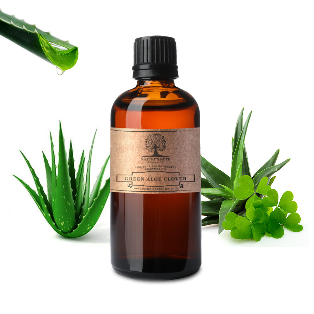 Nature’s Note Organics Green Aloe Clover Essential Oil – pure herbal essential oil with fresh aloe aroma.