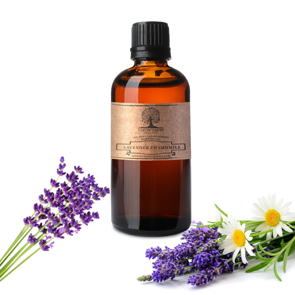 Lavender Chamomile Essential Oil by Nature’s Note Organics – 100% pure calming aromatherapy blend for sleep and relaxation.