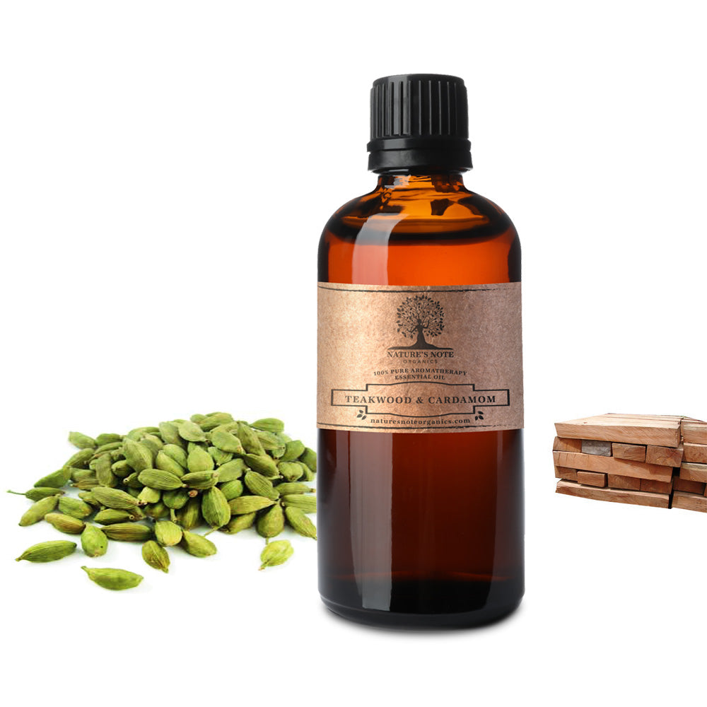 Teakwood & Cardamom Essential Oil - 100% Pure Aromatherapy Grade Essential Oil by Nature's Note Organics 10 ml.