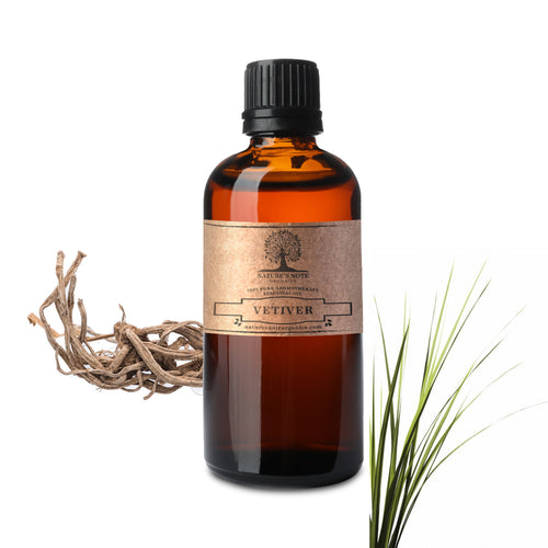 Vetiver Essential Oil by Nature’s Note Organics – 100% pure aromatherapy grade earthy oil for calm and grounding