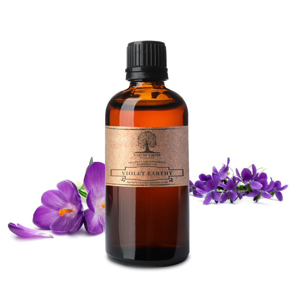 Nature’s Note Organics Violet Earthy Essential Oil – pure, grounding essential oil for relaxation and wellness.