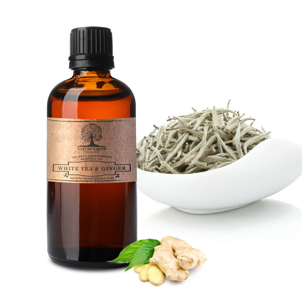 White Tea & Ginger Essential Oil - 100% Pure Aromatherapy Grade Essential Oil by Nature's Note Organics 10 ml.