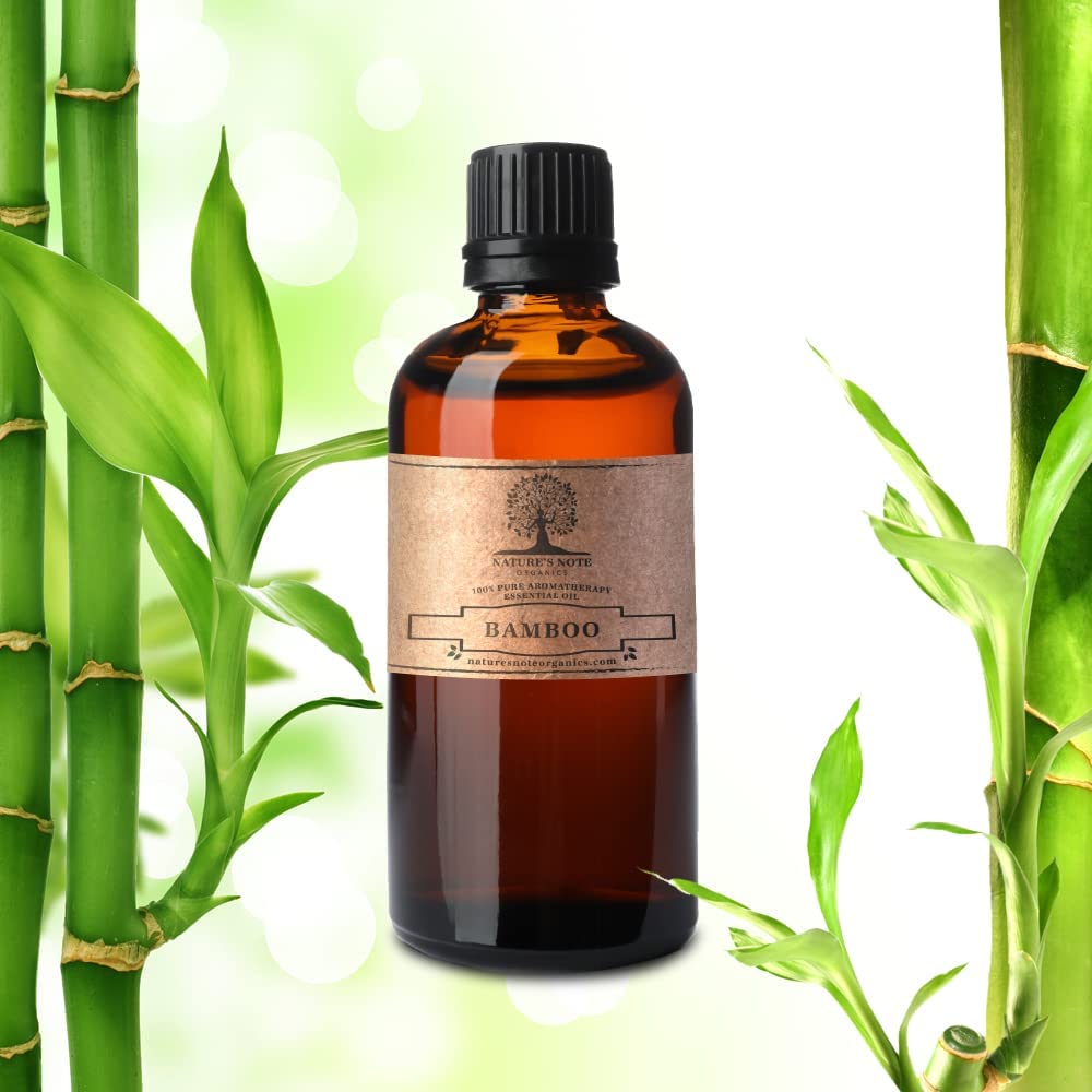 Nature’s Note Organics Bamboo Essential Oil bottle – pure, organic aromatherapy oil with fresh, green bamboo scent.